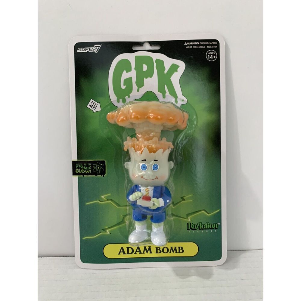 Super7 Garbage Pail Kids ReAction Figure Adam Bomb Glow In Dark Retro Vinyl